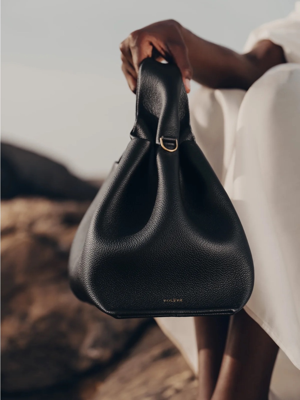 POLENE Numéro Neuf EDITION TEXTURED BLACK bag * no shoulder strap - Picture 4 of 17